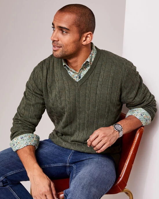 Luxury Soft Touch Cable Jumper Warm Taupe - Image 11