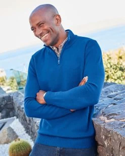Half Zip Mock Shirt Jumper Aegean