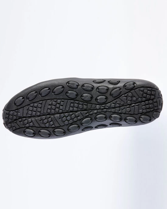 Men's Wide Fit Suede Slip Ons Black - Image 9