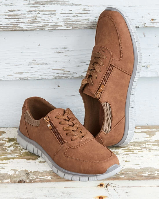Lightweight Side Zip Shoes Tan - Image 2