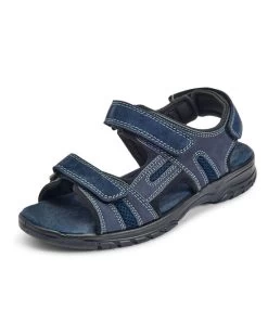 Leather Strider Sandals Navy